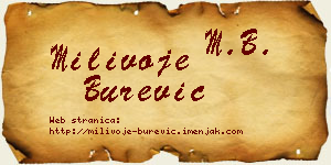 Milivoje Burević vizit kartica